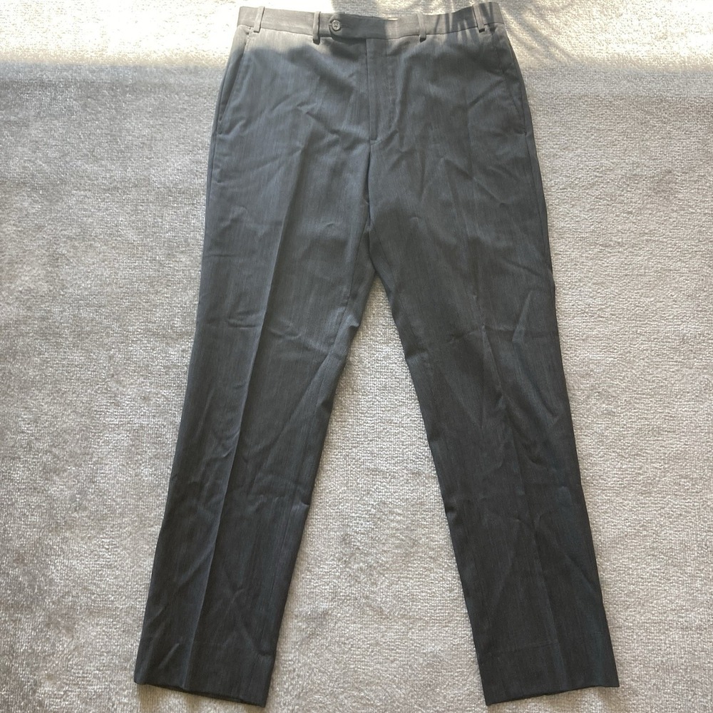 Britches Mens 34x30 34R Dress Pants Gray Flat‎ Front Classic